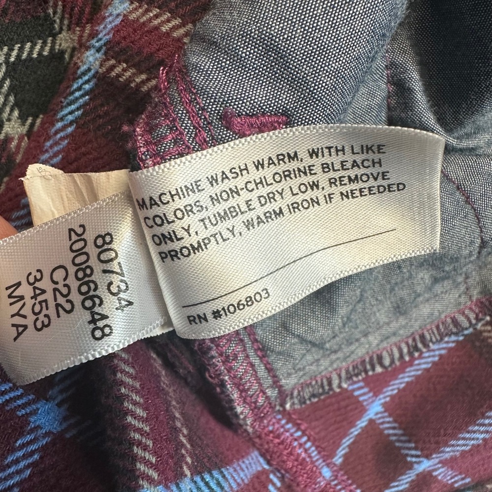 Duluth Trading Co Plaid Flannel Shirt Womens 2XL Burgundy‎ Long Sleeve Button Up - Picture 5 of 7